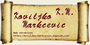 Koviljko Markčević vizit kartica